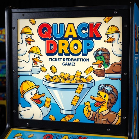Parody marquee art from the game build — Quack Drop