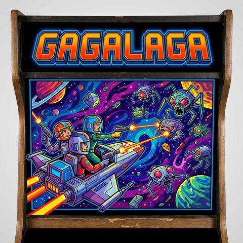 Parody marquee art from the game build — Gagalaga